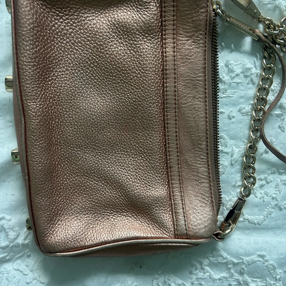 Designer copper gold shoulder strapbag